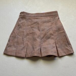Adika Plaid Pleated Mini Skirt Women’s XS Brown Checkered Tennis Schoolgirl Y2K